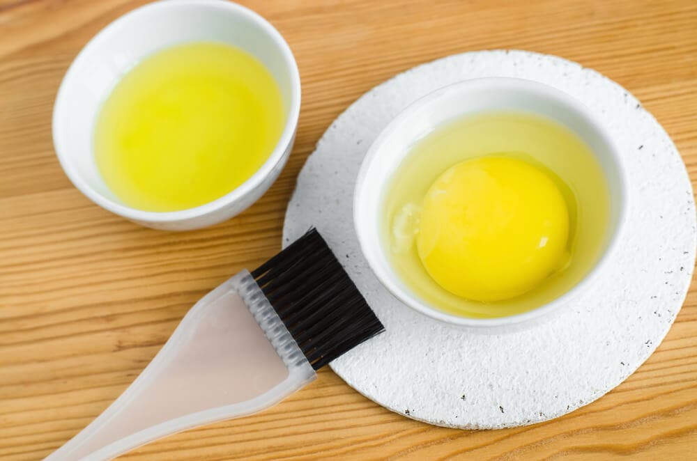 Mascarilla de naranja y clara de huevo