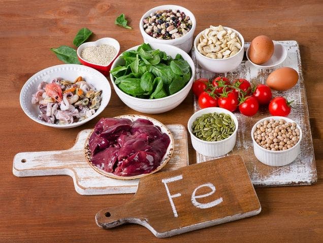 Alimentos que contienen hierro.