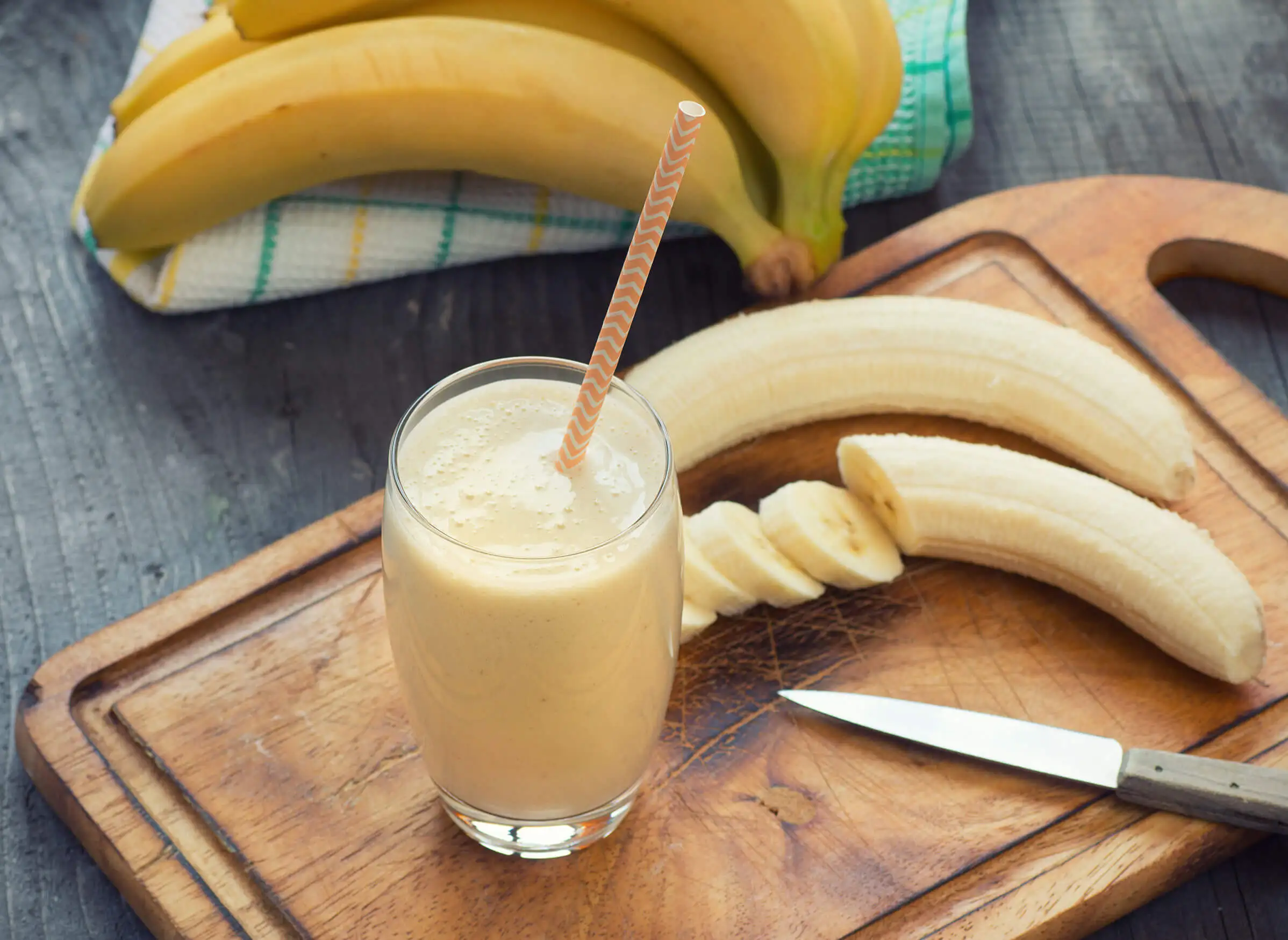 Batido de plátano para el entrenamiento.