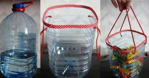reciclar-botellas-en-cestas