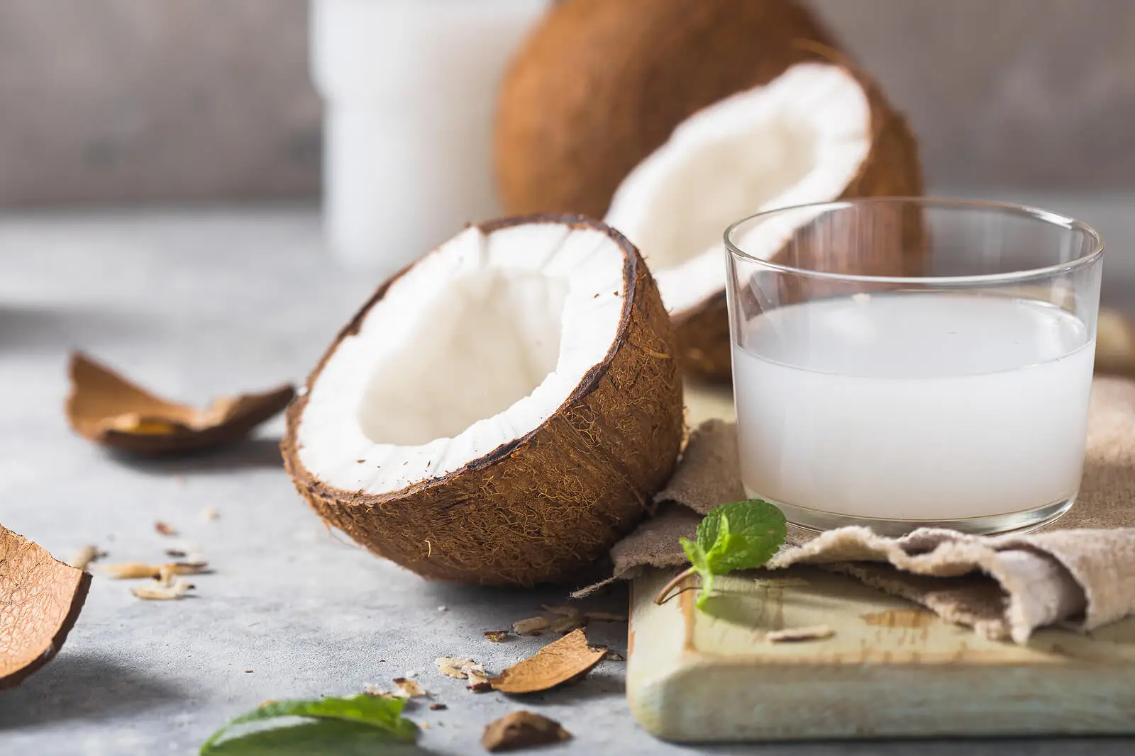 Leche de coco para ceviche vegano.