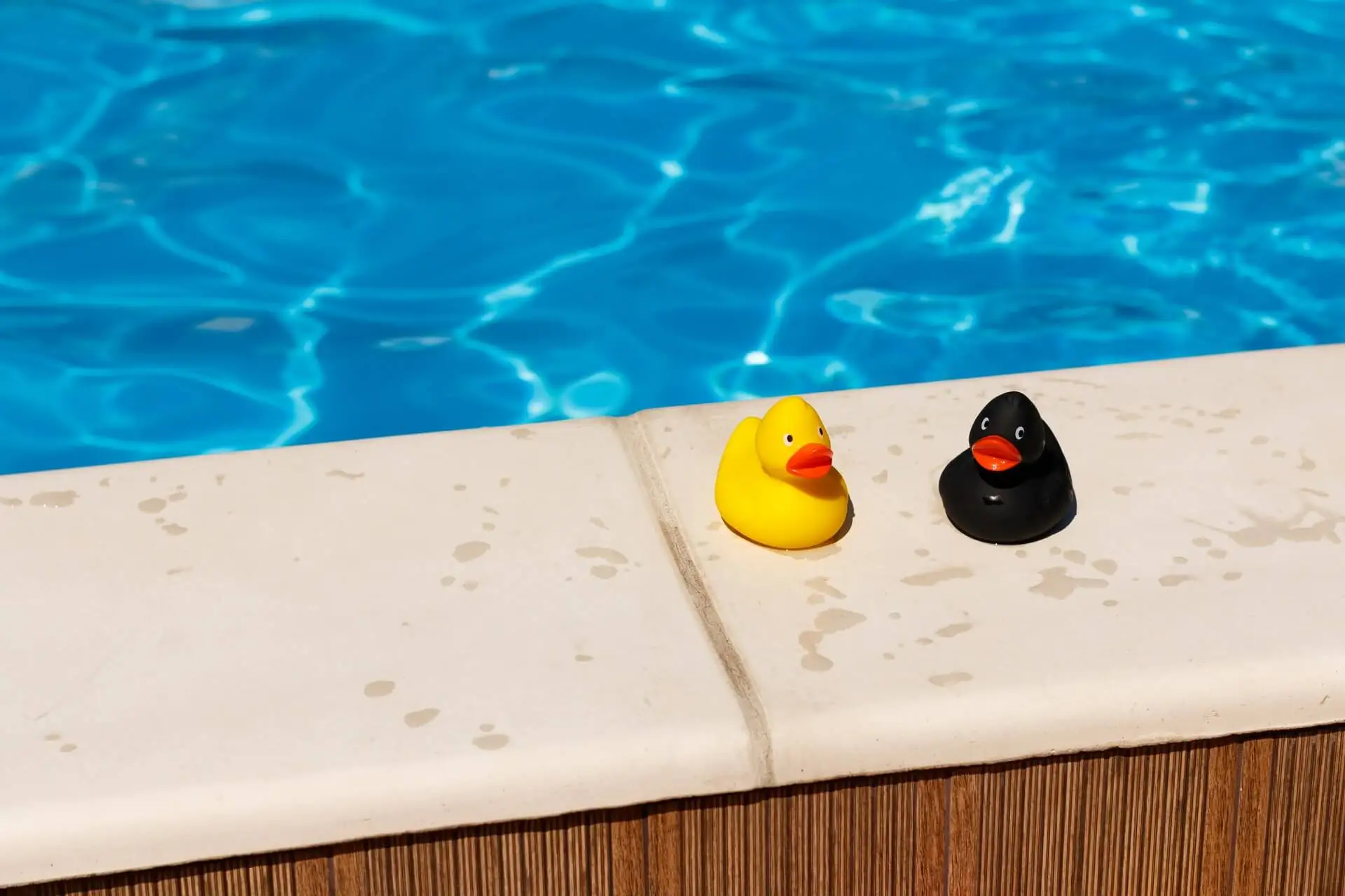 Bord de marbre dans une piscine.