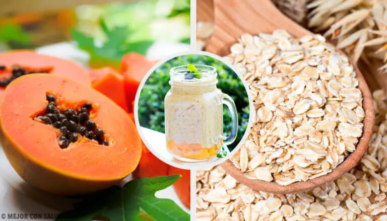 Batido de papaya, manzana y avena para equilibrar el sistema digestivo
