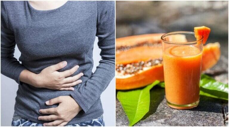 Papaya, té verde y aloe vera para la inflamación abdominal