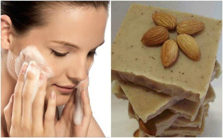 Jabón artesanal de coco y leche de almendras para cuidar tu piel