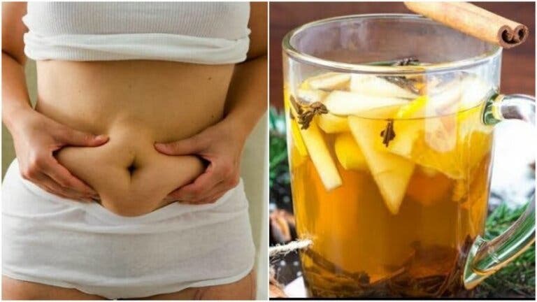 Bebida de té verde, piña y canela para perder peso
