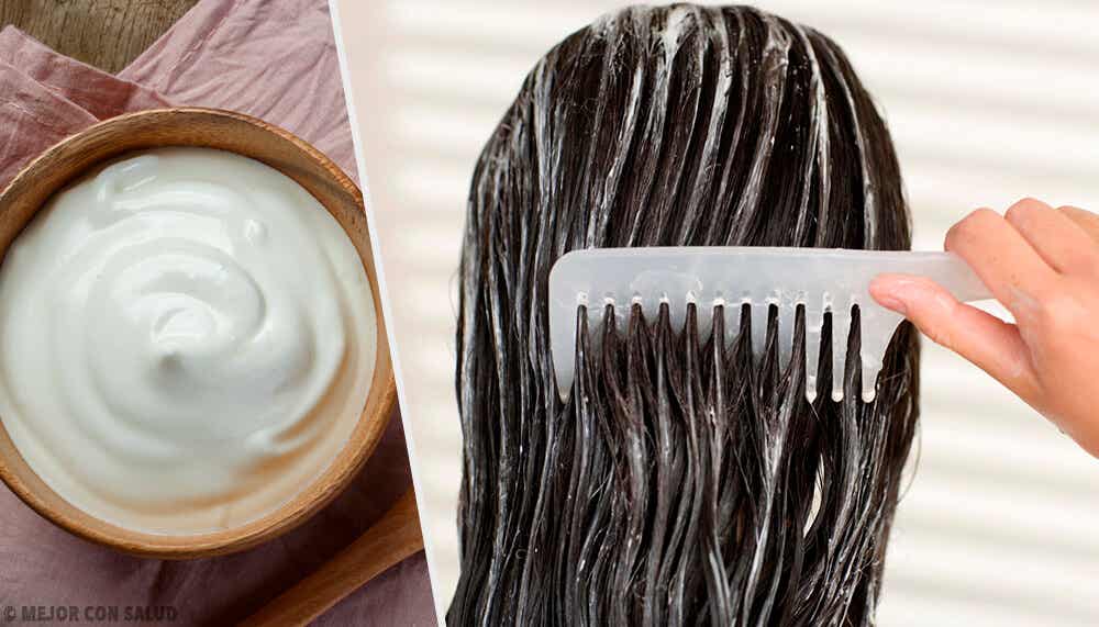 Embellece tu cabello con mascarillas de mayonesa.