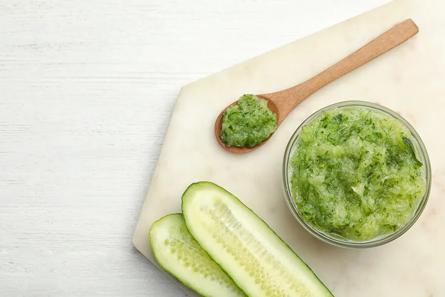 Papa con pepino para relajar los ojos