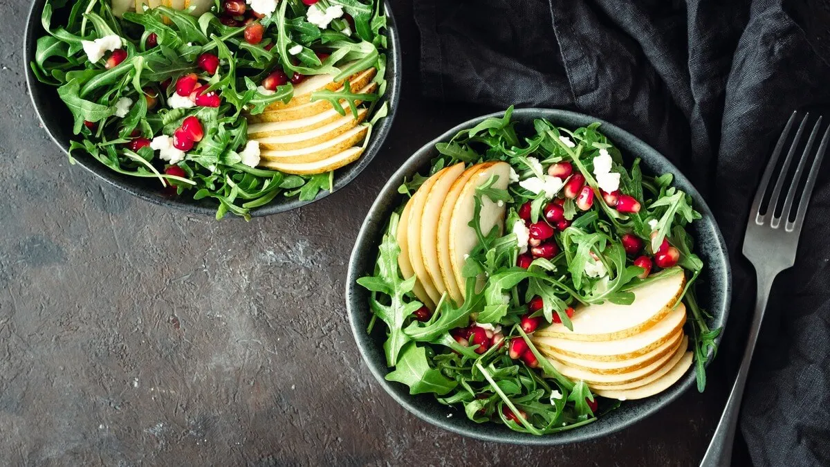 Ensaladas nutritivas con pera.