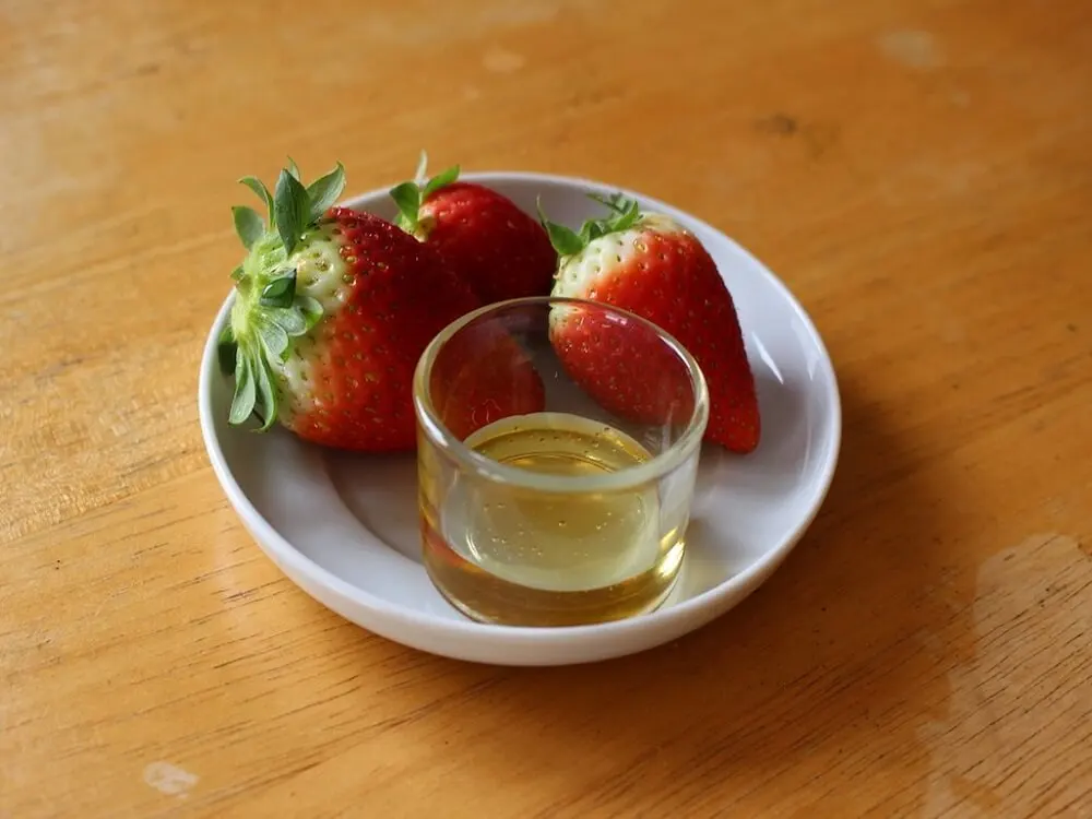 Mascarilla de aceite de oliva y fresas