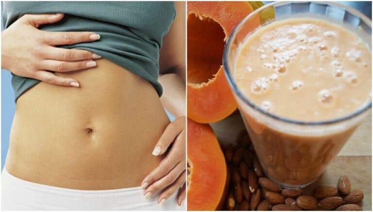 Batido digestivo de papaya y leche de almendras
