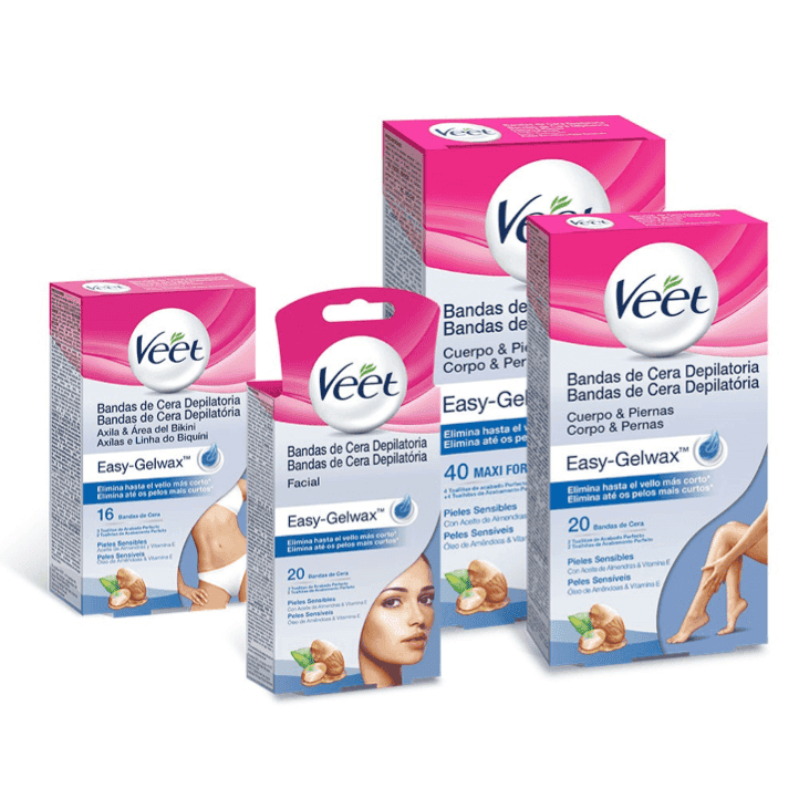 Gama de bandas de cera fría de Veet para pieles sensibles