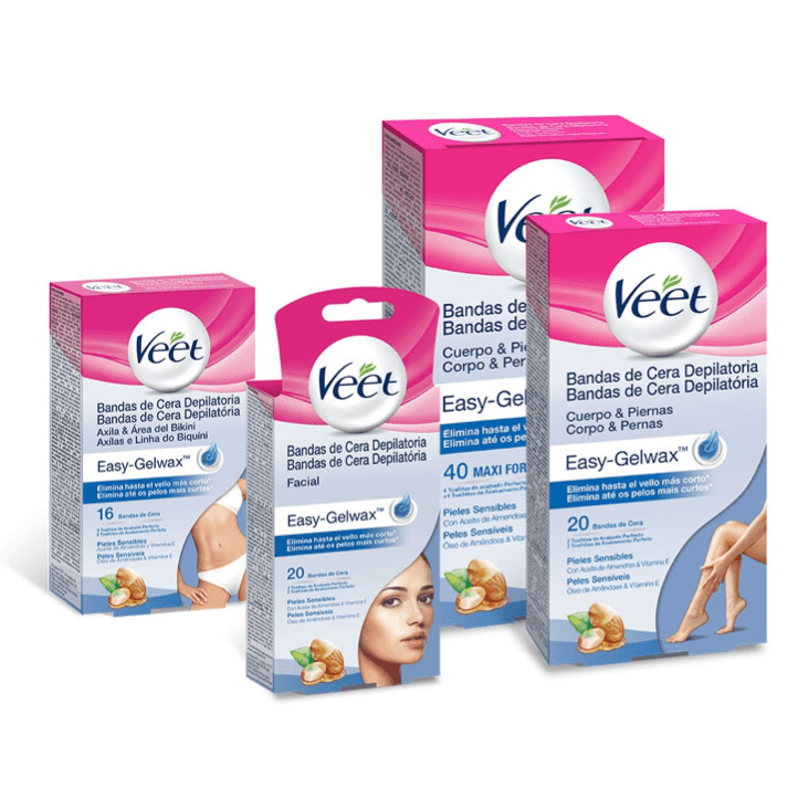 Gama de bandas de cera fría de Veet para pieles sensibles