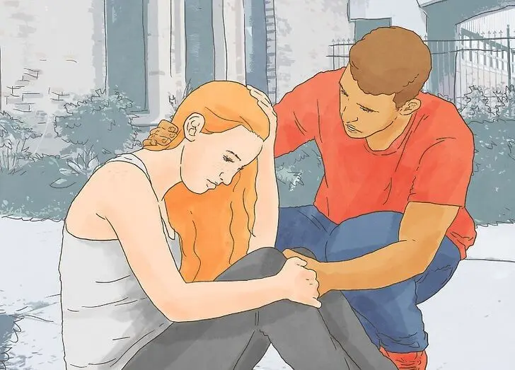 Pareja apoyándose