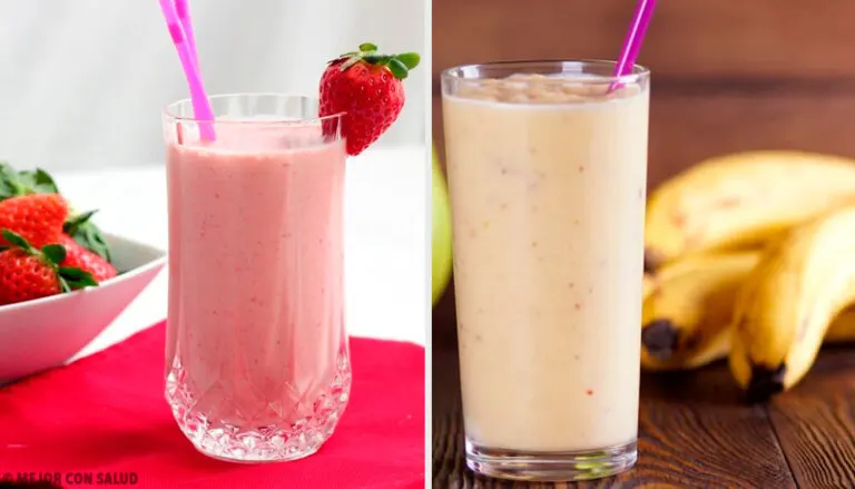 5 batidos con plátano y fresas para el desayuno