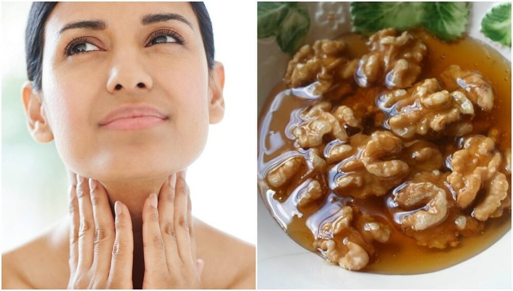 Tratamiento casero de miel y nueces para cuidar la salud de la tiroides