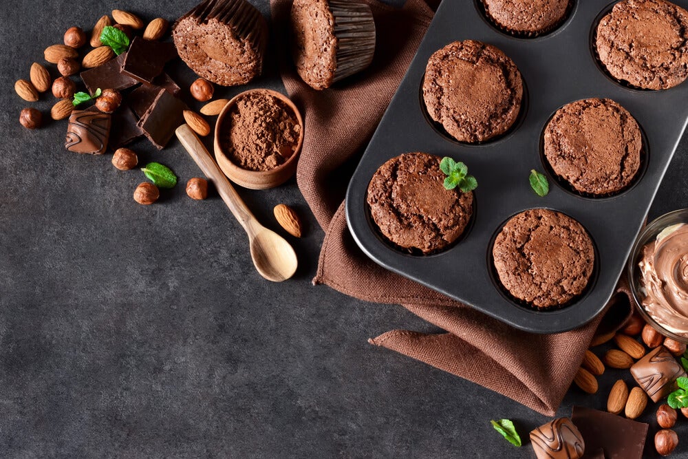Volcán de chocolate con menta