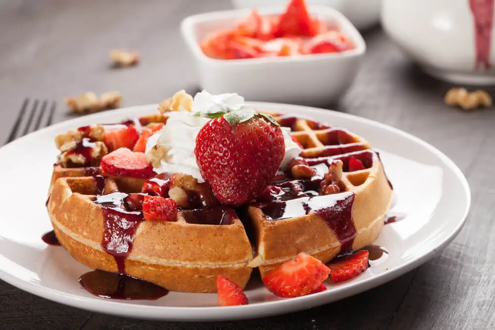 Gaufre chocolat et fraises.