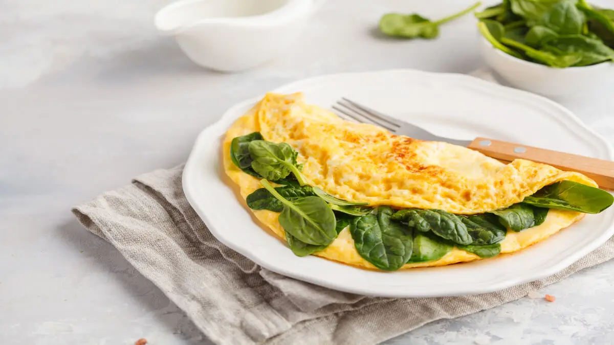 Tortilla con espinacas.