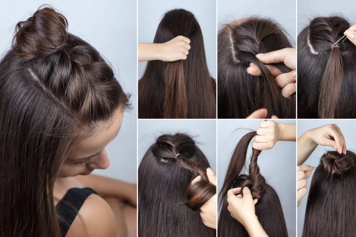 Peinado con trenza semirrecogido.