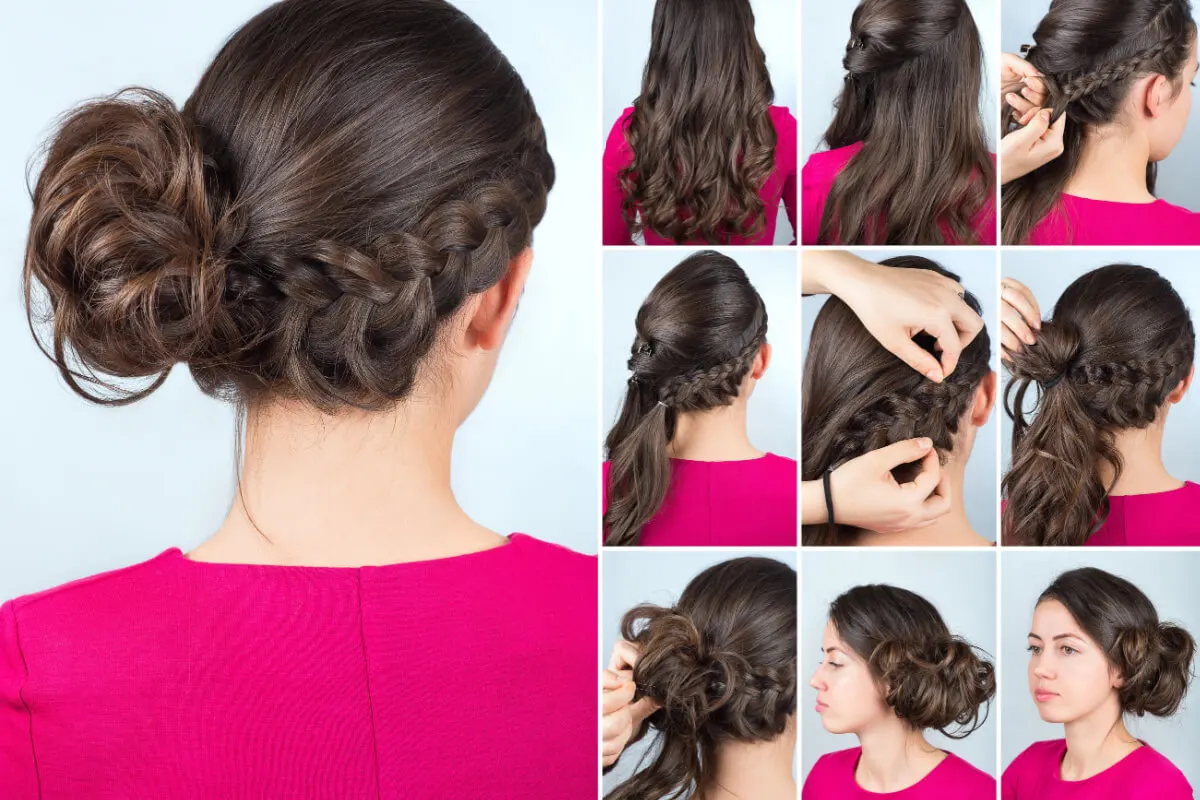 Trenza baja con batido.