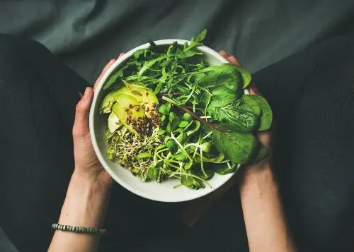 Bol de verduras en las dietas coreanas