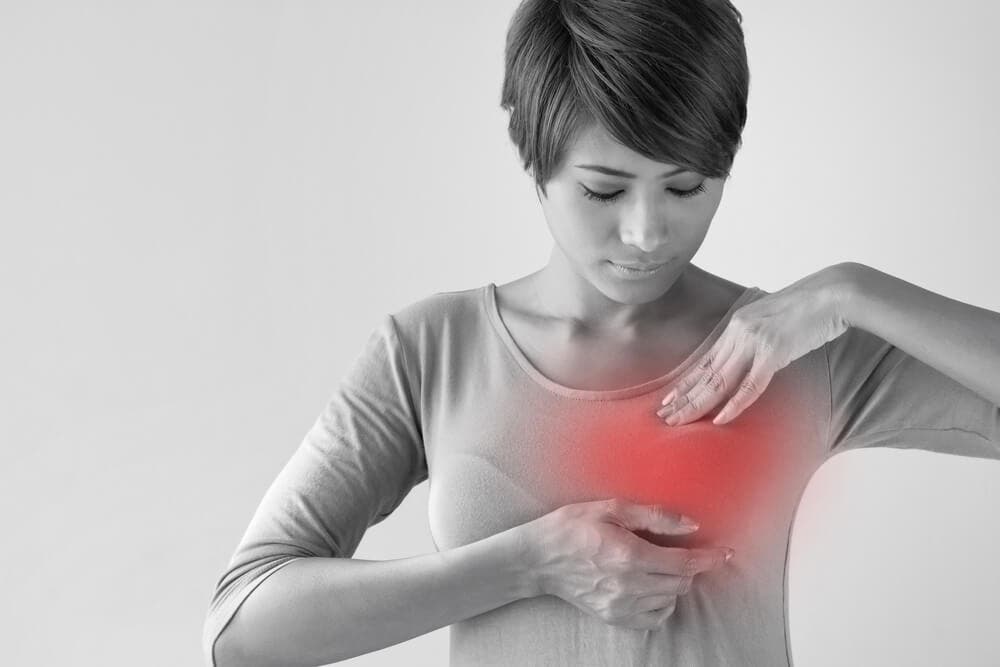 En kvinne med brystkreft.