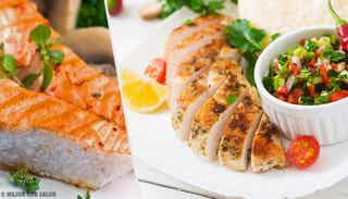 El pollo y el salmón, los favoritos en una dieta saludable