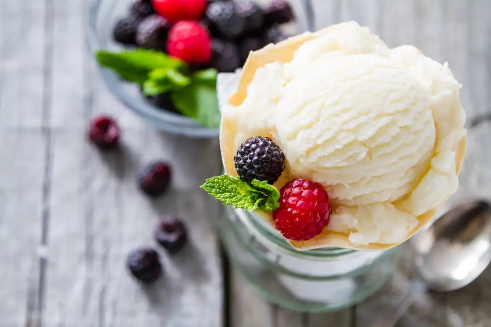 Helado de vainilla con pocas calorías