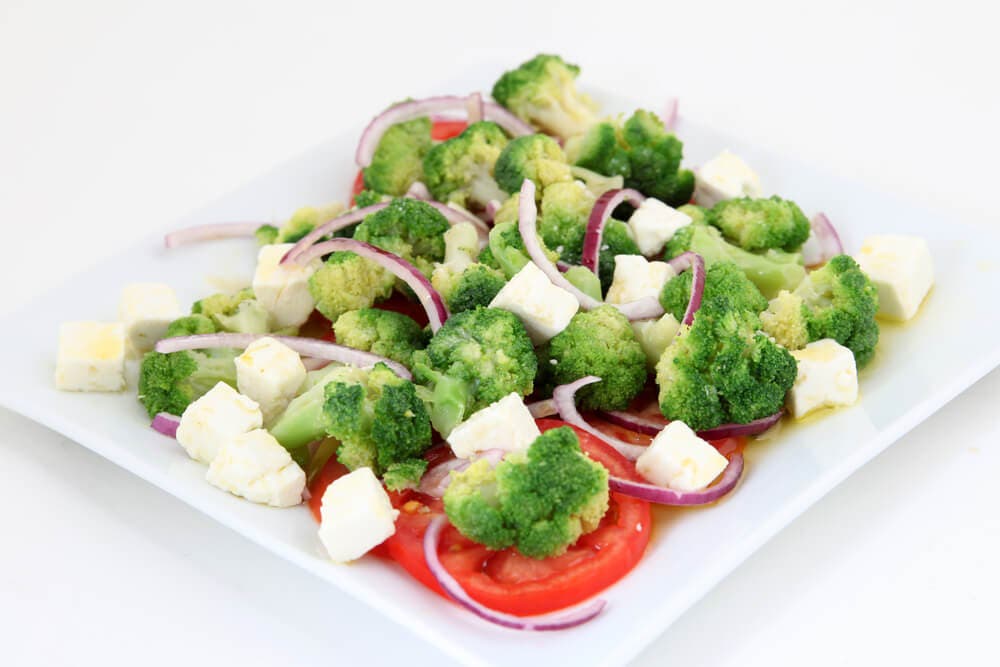 Verduras al vapor como alimentación sana.