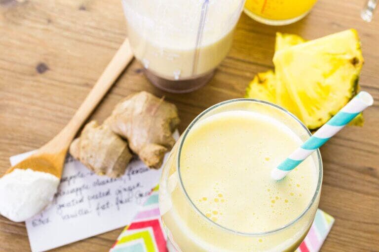 Batido de piña y jengibre para perder peso