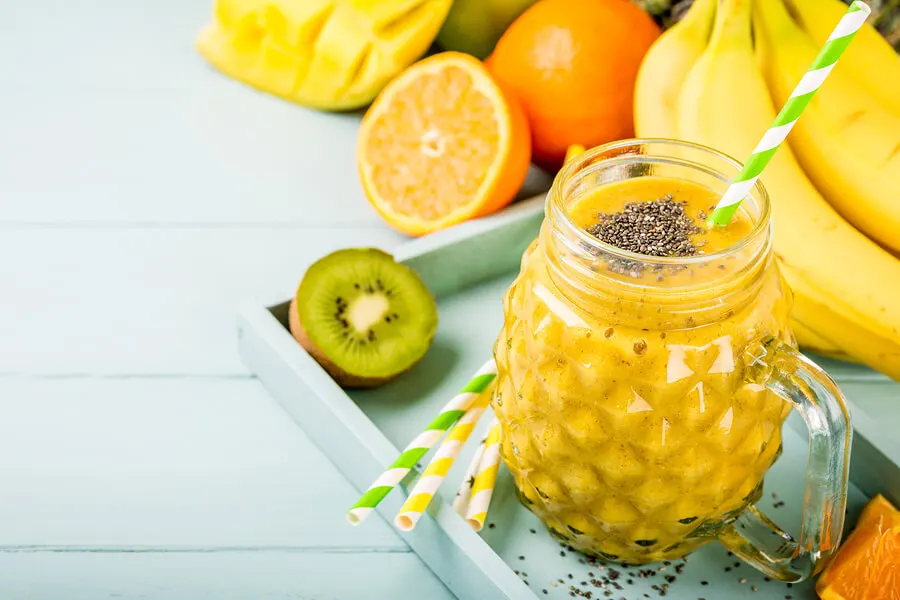 Batidos de frutas tropicales.