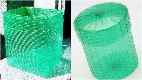 Los cestos reciclados con botellas de plástico contribuyen a salvaguardar el medioambiente.