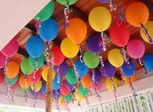 Decoración con globos.