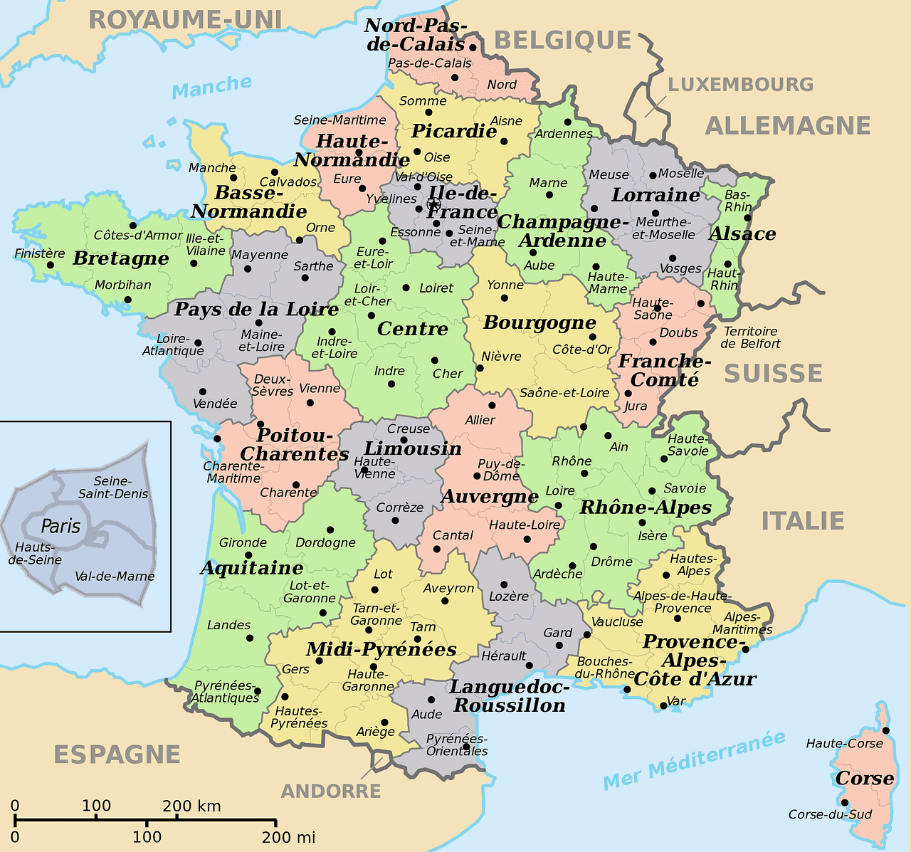 Mapa de Francia.