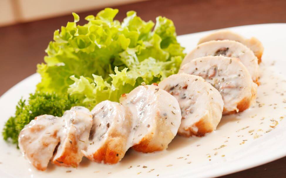 Receta de pechuga rellena.