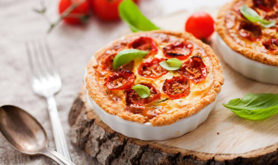 Tarta de tomates cherry.