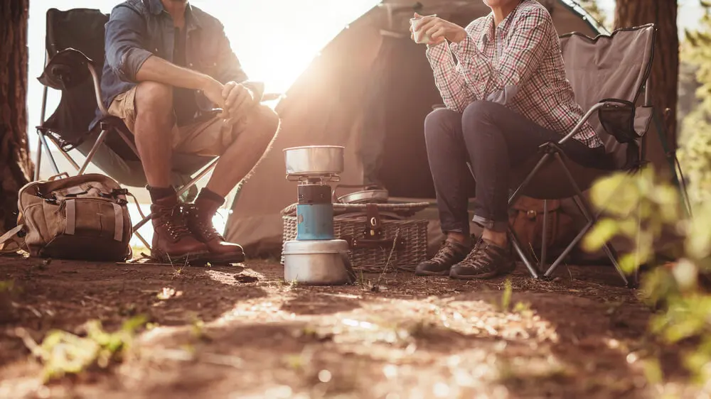 Campamento con calentador.