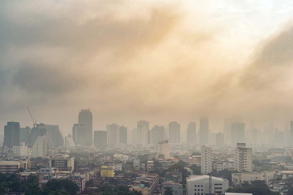 La pollution de l'air dans les villes.