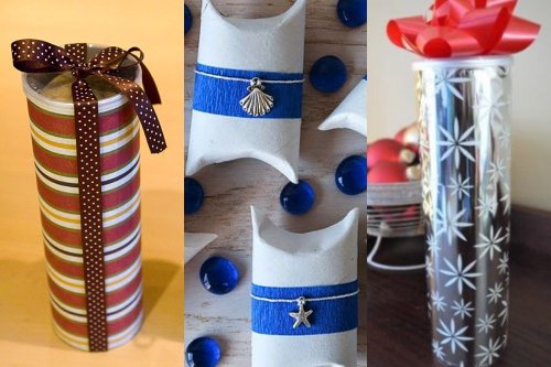 Empaques para regalos con tubos reciclados