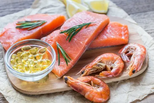 Pescado, langostinos y cápsulas