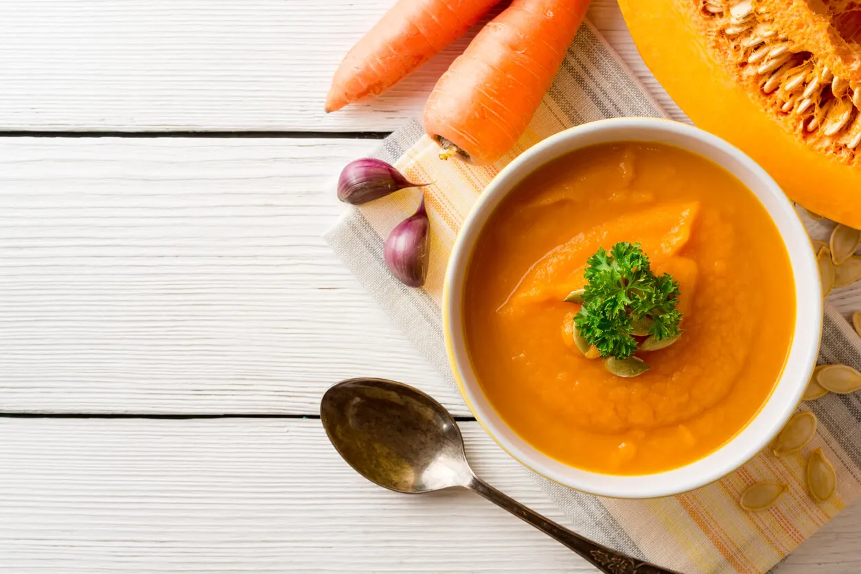 Puré de calabaza con zanahoria.
