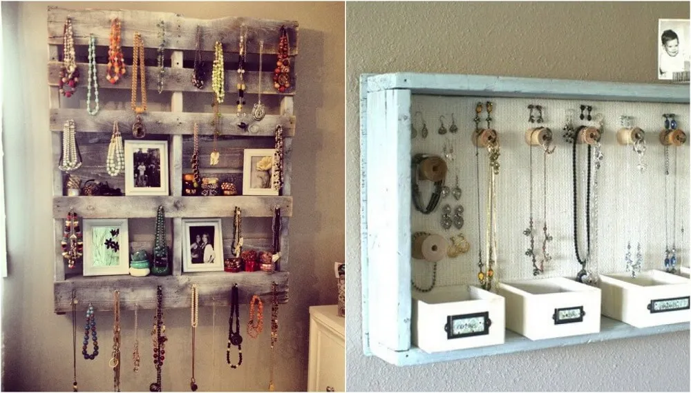 Los palets son una alternativa vintage para decorar tu casa y organizar tu bisutería.