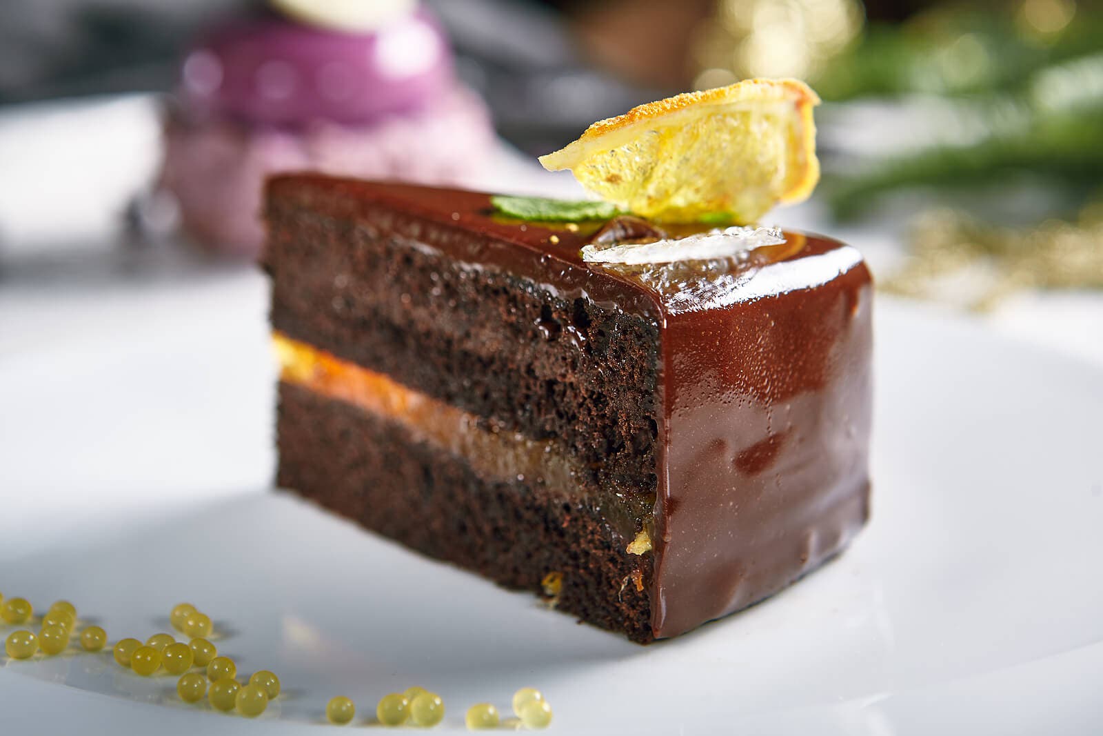 Torta de chocolate con limón.