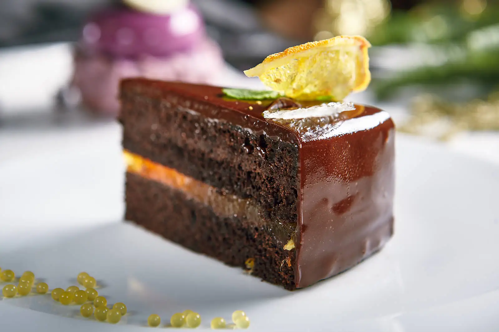 Torta de chocolate con limón.