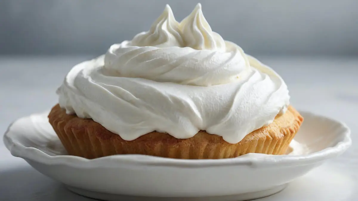 Tarta decorada con crema chantilly.