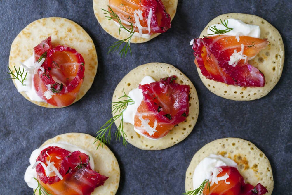 Blinis ahumado.