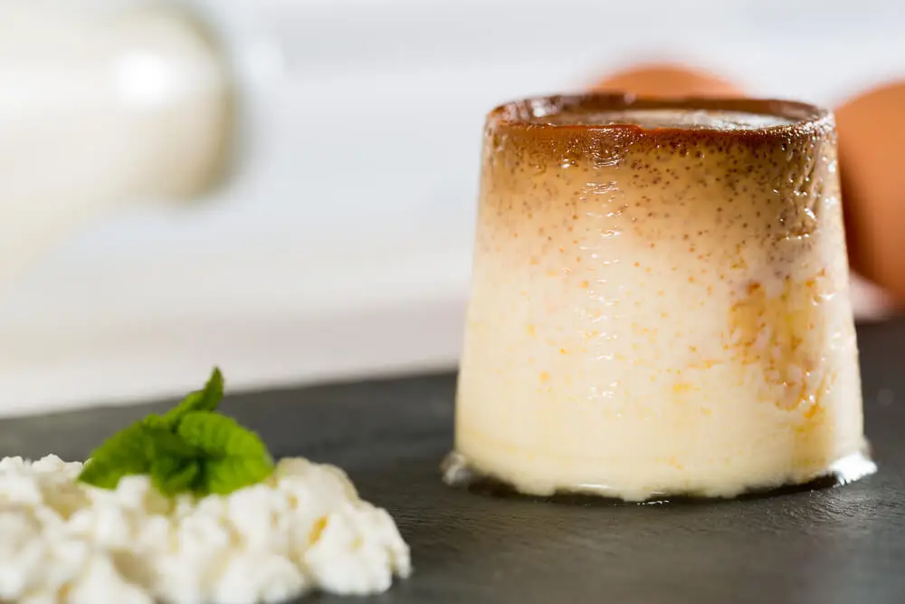Flan de queso fresco libre de lactosa