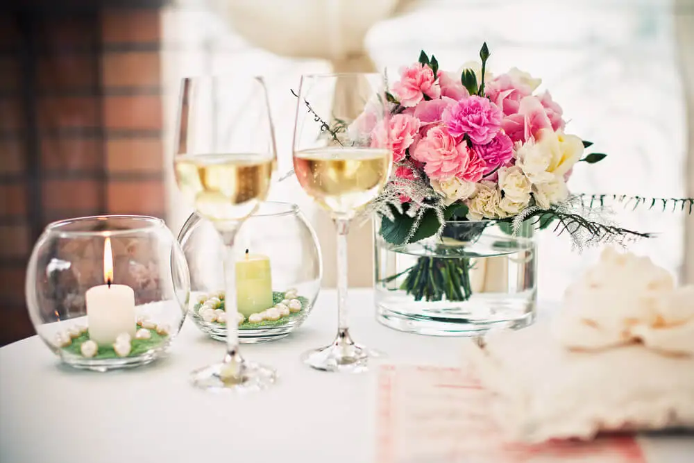 Centro de mesa de una boda.