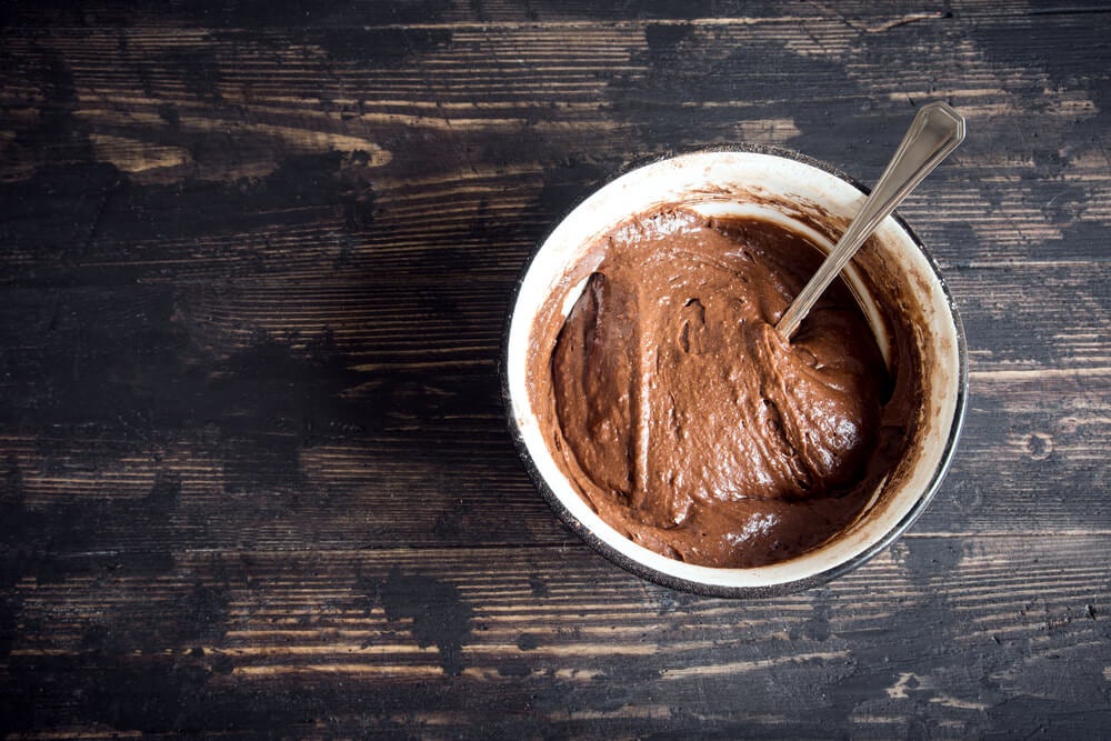 Masa para la receta de brownie de chocolate